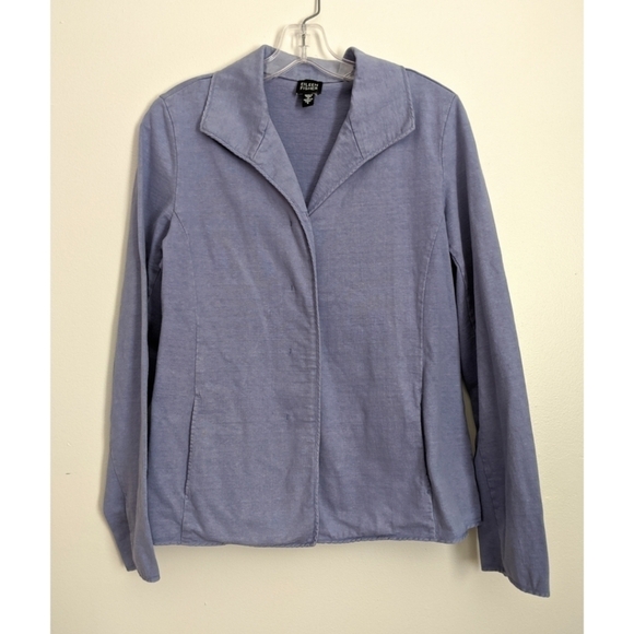 Eileen Fisher Cotton Hidden Button Jacket Size S - Picture 1 of 7